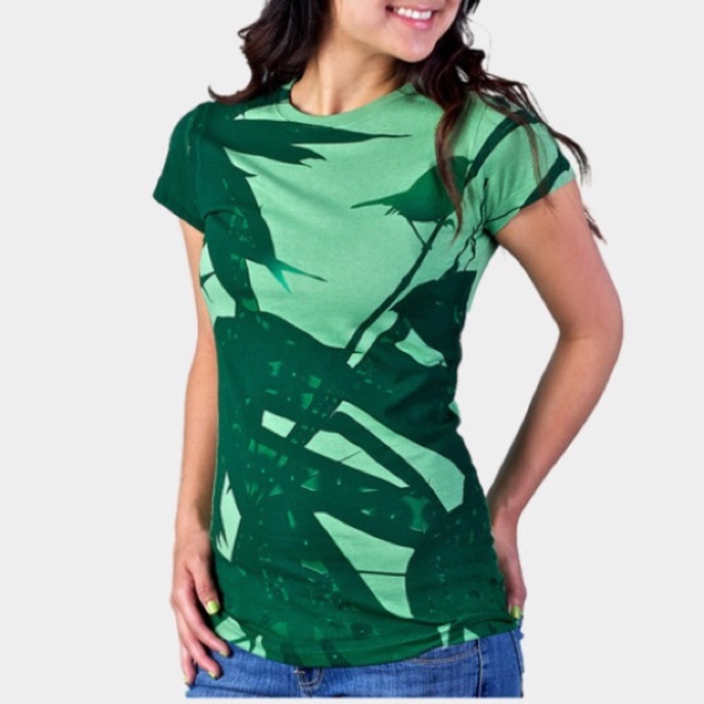 New Vintage DBH Designed By Humans Green Early Bird Tee T-shirt‎ Size XL And S